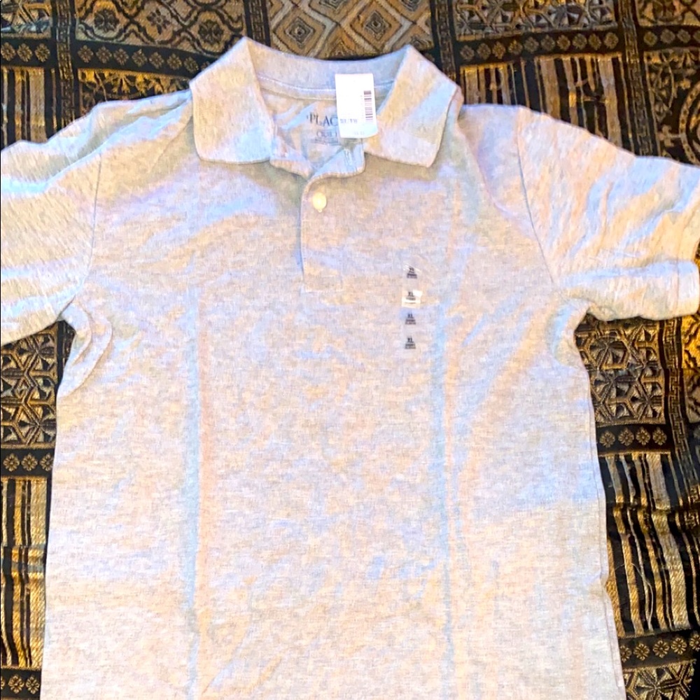 The Children’s Place smoke grey uniform polo shirt short sleeve size XL boys